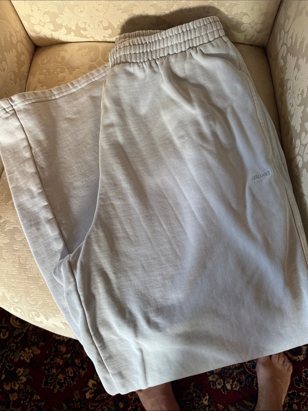 SKIMS Wide Leg Sweatpants in Light Blue